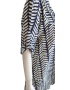Platinum Fashion 22051, Γυναικεία Πουκαμίσα Σεμιζιέ με τρουακάρ μανίκι, ΜΠΛΕ ΣΚΟΥΡΟ/ΕΚΡΟΥ